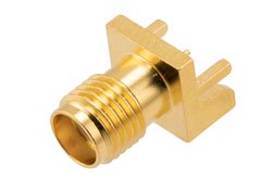 PE51733 - SMA Female Commercial Grade Connector Solder Attachment .042 inch End Launch PCB, .020 Inches Diameter Pin