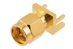 PE51752 - SMA Male Commercial Grade Connector Solder Attachment .063 inch End Launch PCB, Tab Contact