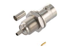 PE51771 - BNC Female Bulkhead Mount Connector Crimp Attachment for RG316-DS Cable, IP67 Mated