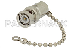 PE6061-75 - 0.5 Watt RF Load with Chain Up to 1,000 MHz with 75 Ohm BNC Male Nickel Plated Brass