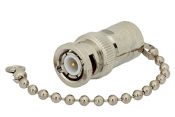 PE6061-93 - 0.5 Watt RF Load with Chain Up to 1,000 MHz with 93 Ohm BNC Male Nickel Plated Brass