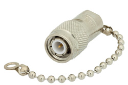 PE6063-75 - 75 Ohm 0.5 Watts Nickel Plated Brass TNC Male RF Load With Chain Up To 1,000 MHz