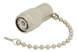 PE6063-93 - 93 Ohm 0.5 Watts Nickel Plated Brass TNC Male RF Load With Chain Up To 1,000 MHz