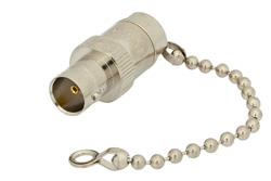 PE6094 - 75 Ohm 0.5 Watts Nickel Plated Brass BNC Female RF Load With Chain Up To 1,000 MHz