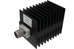 PE6167 - Medium Power 50 Watts RF Load Up To 4 GHz With N Male Input Square Body Black Anodized Aluminum Heatsink