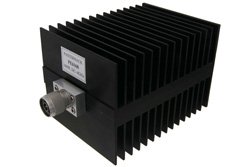 PE6168 - High Power 100 Watt RF Load Up to 4 GHz With N Male Input Square Body Black Anodized Aluminum Heatsink