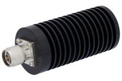PE6189 - 50 Watt RF Load Up to 3 GHz With N Male Input Round Body Black Anodized Aluminum Heatsink