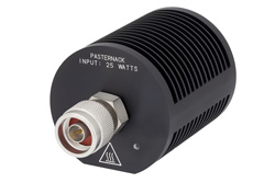PE6205 - 25 Watt RF Load Up To 18 GHz With N Male Input Round Body Black Anodized Aluminum Heatsink