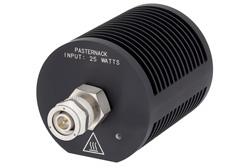 PE6207 - 25 Watt RF Load Up To 18 GHz With TNC Male Input Round Body Black Anodized Aluminum Heatsink