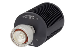 PE6209 - 25 Watt RF Load Up To 8 GHz With 7/16 DIN Male Input Round Body Black Anodized Aluminum Heatsink