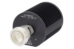 PE6210 - 25 Watt RF Load Up To 8 GHz With 7/16 DIN Female Input Round Body Black Anodized Aluminum Heatsink