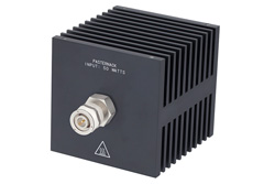 PE6215 - Medium Power 50 Watts RF Load Up To 18 GHz With TNC Male Input Square Body Black Anodized Aluminum Heatsink