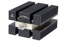 PE6219 - High Power 100 Watts RF Load Up To 8 GHz With SMA Male Input Conduction Cooled Body Black Anodized Aluminum Heatsink