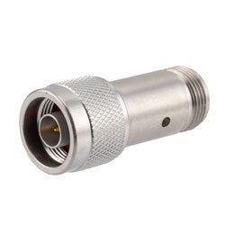 PE7004-15 - 15 dB Fixed Attenuator, N Male to N Female Passivated Stainless Steel Body Rated to 2 Watts Up to 18 GHz