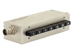 PE7008-3 - 0 to 65 dB Push Button Step Attenuator, 75 Ohm BNC Female To 75 Ohm BNC Female With 1 dB Step Rated To 1 Watt Up To 500 MHz