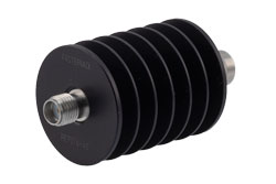 PE7016-40 - 40 dB Fixed Attenuator, SMA Male to SMA Female Black Anodized Aluminum Heatsink Body Rated to 10 Watts Up to 18 GHz