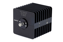 PE7018-40 - 40 dB Fixed Attenuator, SMA Male to SMA Female Black Anodized Aluminum Heatsink Body Rated to 25 Watts Up to 18 GHz