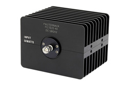 PE7020-40 - 40 dB Fixed Attenuator, SMA Male to SMA Female Directional Black Anodized Aluminum Heatsink Body Rated to 50 Watts Up to 18 GHz