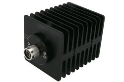 PE7021-30 - 30 dB Fixed Attenuator, N Male to N Female Directional Black Anodized Aluminum Heatsink Body Rated to 100 Watts Up to 1.5 GHz