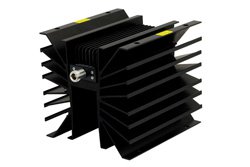 PE7031-2 - 2 dB Fixed Attenuator, N Male to N Female Directional Black Anodized Aluminum Heatsink Body Rated to 300 Watts Up to 1,000 MHz