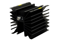 PE7031-2 - 2 dB Fixed Attenuator, N Male to N Female Directional Black Anodized Aluminum Heatsink Body Rated to 300 Watts Up to 1,000 MHz