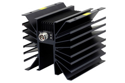PE7031-20 - 20 dB Fixed Attenuator, N Male to N Female Directional Black Anodized Aluminum Heatsink Body Rated to 300 Watts Up to 1,000 MHz