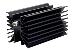 PE7032-6 - 6 dB Fixed Attenuator, N Male To N Female Directional Black Anodized Aluminum Heatsink Body Rated To 500 Watts Up To 1000 MHz