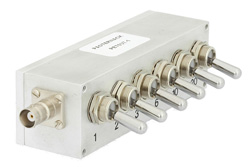 PE7037-1 - 0 to 42 dB Toggle Step Attenuator, BNC Female to BNC Female With 1 dB Step Rated to 10 Watts Up to 500 MHz
