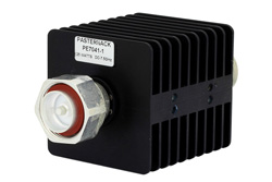 PE7041-1 - 1 dB Fixed Attenuator, 7/16 DIN Male to 7/16 DIN Female Black Anodized Aluminum Heatsink Body Rated to 25 Watts Up to 7.5 GHz