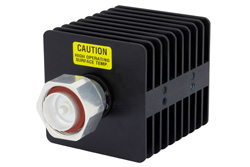 PE7041-3 - 3 dB Fixed Attenuator, 7/16 DIN Male to 7/16 DIN Female Black Anodized Aluminum Heatsink Body Rated to 25 Watts Up to 7.5 GHz