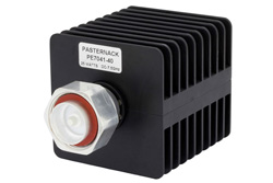 PE7041-40 - 40 dB Fixed Attenuator, 7/16 DIN Male to 7/16 DIN Female Black Anodized Aluminum Heatsink Body Rated to 25 Watts Up to 7.5 GHz