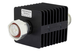 PE7041-6 - 6 dB Fixed Attenuator, 7/16 DIN Male to 7/16 DIN Female Black Anodized Aluminum Heatsink Body Rated to 25 Watts Up to 7.5 GHz
