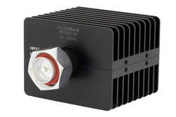 PE7042-20 - 20 dB Fixed Attenuator, 7/16 DIN Male To 7/16 DIN Female Directional Black Anodized Aluminum Heatsink Body Rated To 50 Watts Up To 7.5 GHz