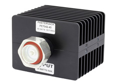 PE7042-40 - 40 dB Fixed Attenuator, 7/16 DIN Male To 7/16 DIN Female Directional Black Anodized Aluminum Heatsink Body Rated To 50 Watts Up To 7.5 GHz