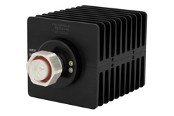 PE7043-40 - 40 dB Fixed Attenuator, 7/16 DIN Male To 7/16 DIN Female Directional Black Anodized Aluminum Heatsink Body Rated To 100 Watts Up To 1.5 GHz