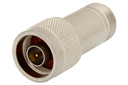 PE7044-30 - 30 dB Fixed Attenuator, 75 Ohm N Male to 75 Ohm N Female Brass Nickel Body Rated to 2 Watts Up to 4 GHz