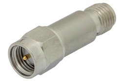 PE7045-40 - 40 dB Fixed Attenuator, SMA Male to SMA Female Passivated Stainless Steel Body Rated to 2 Watts Up to 12.4 GHz