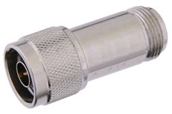 PE7047-2 - 2 dB Fixed Attenuator, N Male to N Female Passivated Stainless Steel Body Rated to 2 Watts Up to 12.4 GHz