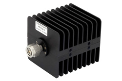 PE7054-3 - 3 dB Fixed Attenuator, TNC Male to TNC Female Black Anodized Aluminum Heatsink Body Rated to 25 Watts Up to 18 GHz