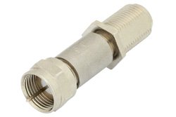 PE7057-10 - 10 dB Fixed Attenuator, 75 Ohm F Male to 75 Ohm F Female Brass Nickel Body Rated to 2 Watts Up to 1,000 MHz