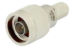 PE7071 - 50 Ohm N Male to 75 Ohm F Female Matching Pad Operating from DC to 3 GHz RoHS Compliant