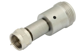 PE7073 - 50 Ohm N Female to 75 Ohm F Male Matching Pad Operating from DC to 3 GHz RoHS Compliant