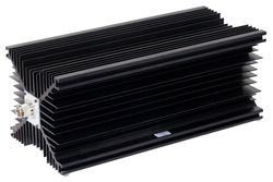 PE7085-20 - 20 dB Fixed Attenuator, N Male to N Female Directional Black Anodized Aluminum Heatsink Body Rated to 500 Watts Up to 2.4 GHz