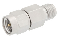PE7091-0 - 0 dB Fixed Attenuator, SMA Male to SMA Female Passivated Stainless Steel Body Rated to 2 Watts Up to 6 GHz