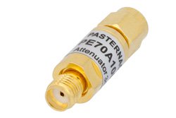 PE70A1009 - 3 dB Fixed Attenuator, SMA Male to SMA Female Copper Body Rated to 2 Watts From 0.009 MHz to 6 GHz