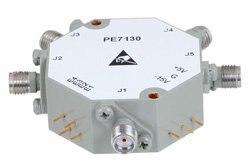 PE7130 - SMA SP4T PIN Diode Switch Operating From 8 GHz to 12 GHz Up To +27 dBm