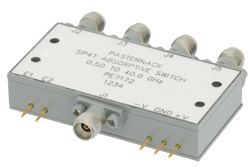 PE7172 - 2.92mm SP4T PIN Diode Switch Operating From 500 MHz to 40 GHz Up To +20 dBm