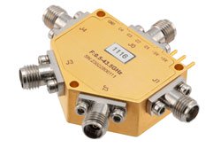 PE71S1116 - Absorptive SP4T Wideband PIN Diode Switch Operating 500 MHz to 43.5 GHz, Up to 23 dBm, 80 nsec max and 2.92mm