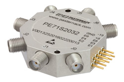 SP6T PIN Diode Switch Operating From 100 MHz to 20 GHz Up to +27 dBm and SMA