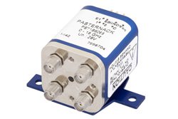 PE71S6068 - Transfer Electromechanical Relay Latching Switch, DC to 18 GHz, up to 240W, 28V Indicators, TTL, Self Cut Off, SMA